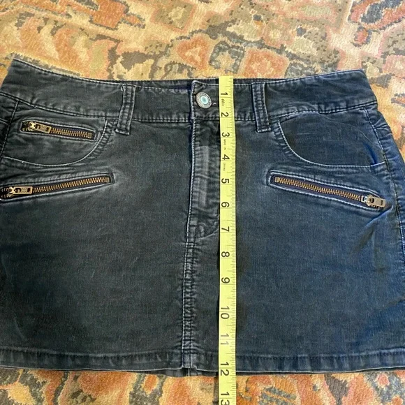 Y2K Charcoal Black Corduroy Mini Skirt - Picture 10 of 11